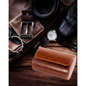 Mr.Okay 2 Watch Travel Case - Luxury Leather Organizer