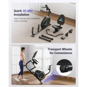 Smart Bluetooth Recumbent Bike with App & LCD Display