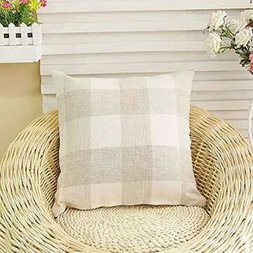 TEALP Plaid Throw Pillow Cover Set for Stylish Home