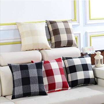TEALP Plaid Throw Pillow Cover Set for Stylish Home