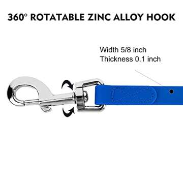 Waterproof Long Leash Durable Dog Recall Training Lead Great for Outdoor Hiking, Training, Yard, Beach and Swimming (Blue, 30ft)