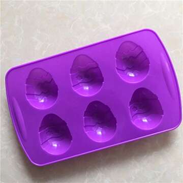 Misslight Easter Egg Shaped Molds for Soap, Candy, Cake, Ice, Jello, Chocolate, Baked Gifts - DIY Ba...