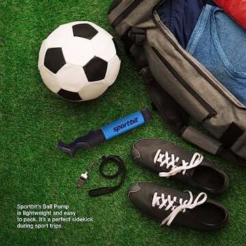 SPORTBIT Ball Pump for Easy Inflating - Ergonomic Design for Comfort - Ideal for All Sports & Games