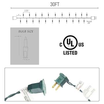 FUNPENY Christmas Lights, 30FT 150 Incandescent Mini Clear String Lights, Warm White Christmas Lights Green Wire for Indoor Outdoor Christmas Tree Xmas Party Holiday Home Decorations