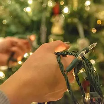 FUNPENY Christmas Lights, 30FT 150 Incandescent Mini Clear String Lights, Warm White Christmas Lights Green Wire for Indoor Outdoor Christmas Tree Xmas Party Holiday Home Decorations