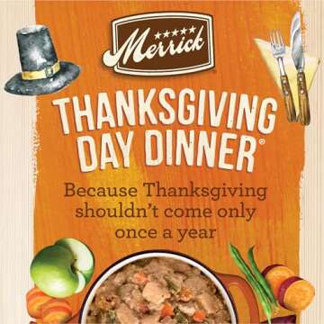 Merrick Grain Free Wet Dog Food, Premium Gluten Free Canned Adult Dog Food, Thanksgiving Day Dinner - (Pack of 12) 12.7 oz. Cans