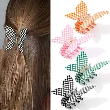 Chic Ahoney Butterfly Claw Clips for All Hair Types - Y2K Style