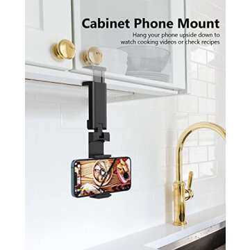 MiiKARE Airplane Travel Essentials Phone Holder, Universal Handsfree Phone Mount for Flying with 360 Degree Rotation, Accessory for Airplane, Travel Must Haves Phone Stand for Desk, Black&Black