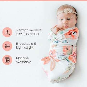 Swaddle & Headband Set for Baby Girls - Photography