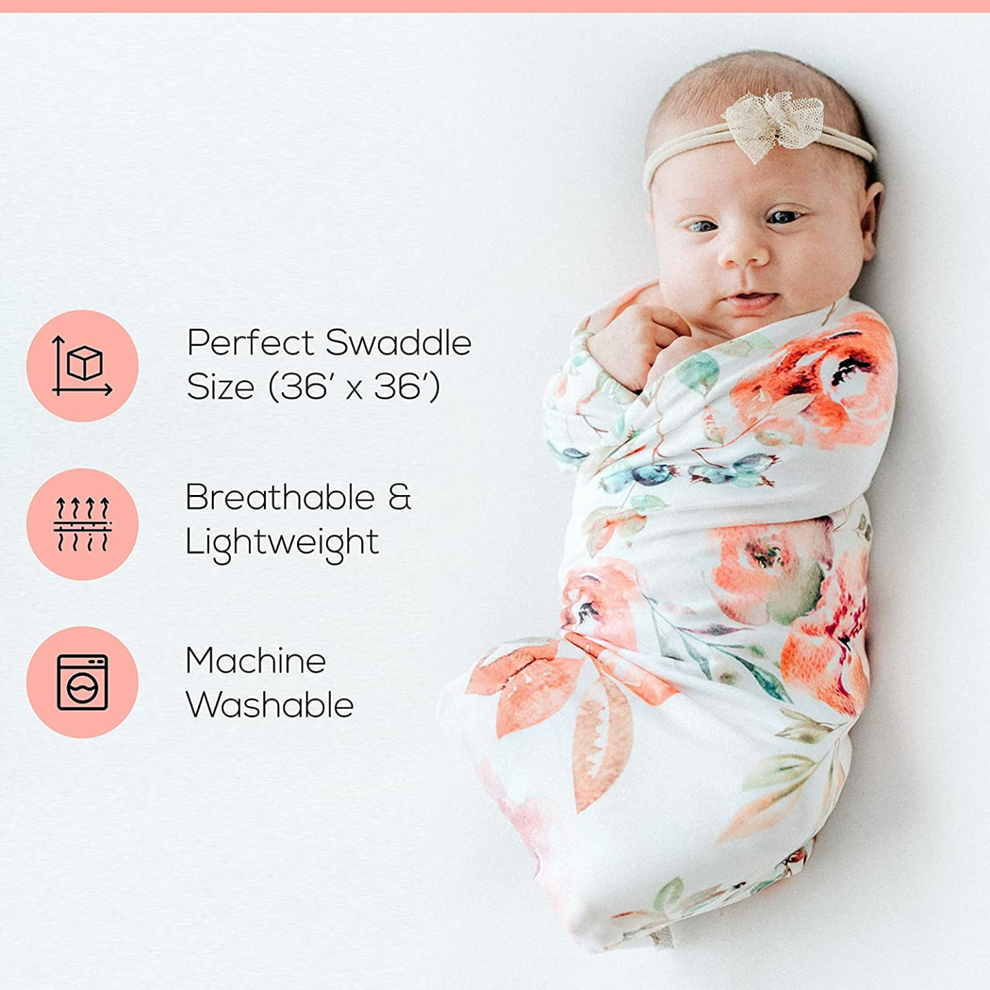 Swaddle & Headband Set for Baby Girls - Photography