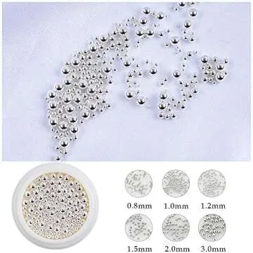 3D Nail Caviar Beads for Nail Art Metal Mini Nail Ball Beads Gold Silver Rose Gold Nail Studs DIY Decorations Accessories Multi-Size