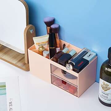 LETURE Stylish Office Desk Organizer with Drawer