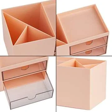 LETURE Stylish Office Desk Organizer with Drawer