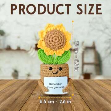 SOL VIBES Mini Sunflower Gift for Mom - Handmade Crochet Love Token