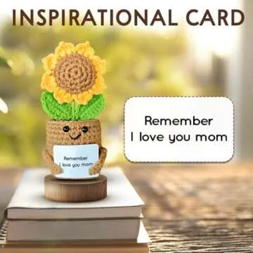 Mini Sunflower Mom Gift Handmade, Crochet Love Token