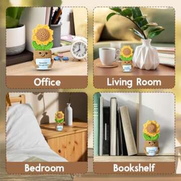 Mini Sunflower Mom Gift Handmade, Crochet Love Token