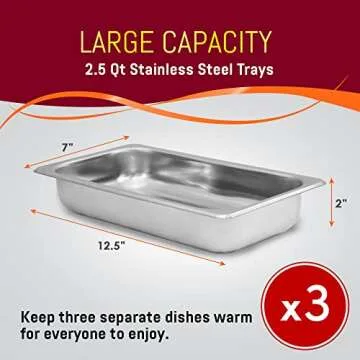 Versatile Elite Gourmet Buffet Server with 3 Trays