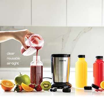 DECADORN 12oz 20pcs Juice Bottles With Caps - MADE IN USA Juice Containers With Lids For Fridge - Juicer Bottles With Tamper Evident Caps, Shatterproof, BPA-Free, Leak proof, Disposable & Recyclable