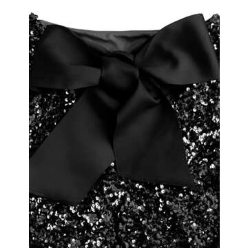 Lentta Women's Sequined Dress Petersham Ribbon Long Sleeve Party Night Out Club Festival Dresses