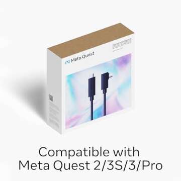 Meta Quest Link Cable - Virtual Reality Headset Cable for Quest - 16FT (5M) - PC VR