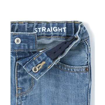 The Children's Place baby boys And Toddler Basic Straight Leg Jeans, Carbon Wash/Dk Juptier 2 Pack, ...