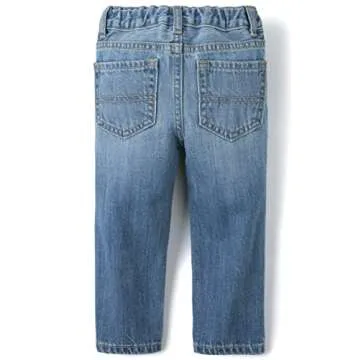 The Children's Place baby boys And Toddler Basic Straight Leg Jeans, Carbon Wash/Dk Juptier 2 Pack, 3T US