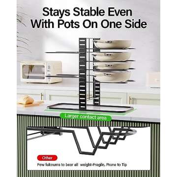 Pantasia Pots and Pans Organizer - Adjustable & Lightweight