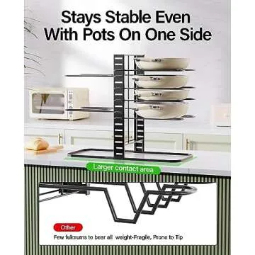 Pantasia Pots and Pans Organizer - Adjustable & Lightweight
