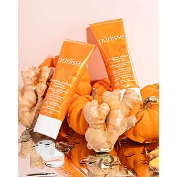 Purlisse Pumpkin and Ginger Detoxifying Charcoal Mask: Cruelty-free & clean, Paraben & Sulfate-free, Pumpkin repairs, Ginger soothes skin | 2.5oz