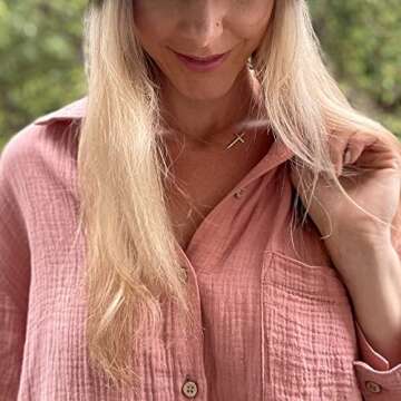 Elegant EVER FAITH Sideways Cross Necklace for Women | Gift Idea