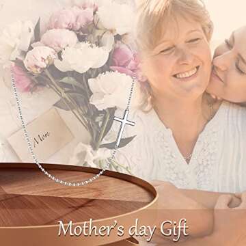 Elegant EVER FAITH Sideways Cross Necklace for Women | Gift Idea