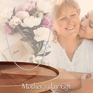 Elegant EVER FAITH Sideways Cross Necklace for Women | Gift Idea