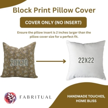 Fabritual Floral Pillow Cover - Elegant & Handmade