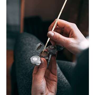 MyArtscape Artist Supplies Miniature Paint Brushes, Set of 12 for Detail & Fine Point Painting - use with Acrylic, Watercolor, Oil, Gouache - for Pinstriping, Warhammer 40k, Models & Lettering White