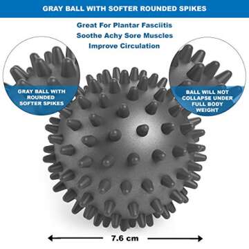 Foot Massage Ball Roller - Foot Roller Plantar Fasciitis Ball | Massage Balls Deep Tissue, Trigger Point and Myofascial Release | Plantar Fasciitis Massager, Foot Massage Roller, Spiky Massage Ball