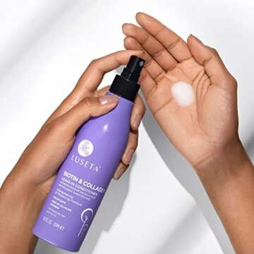 Luseta Biotin Leave in Conditioner for Dry Damaged Hair, Natural Thickening Volume Conditioner for Hair Loss and Thinning,8.5Fl Oz, Hair Detangler Spray for Women
