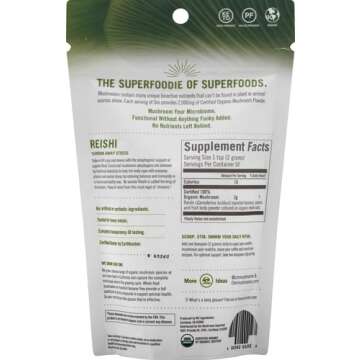 OM MUSHROOM SUPERFOOD Reishi Organic Mushroom Powder, 3.5 Ounce, 50 Servings, Adaptogen, Stress & Immune Support, Superfood Mushroom Supplement