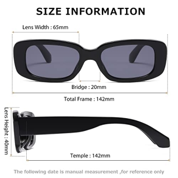 KIMORN Rectangle Sunglasses Trendy Retro Fashion UV400