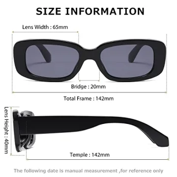 KIMORN Rectangle Sunglasses Trendy Retro Fashion UV400