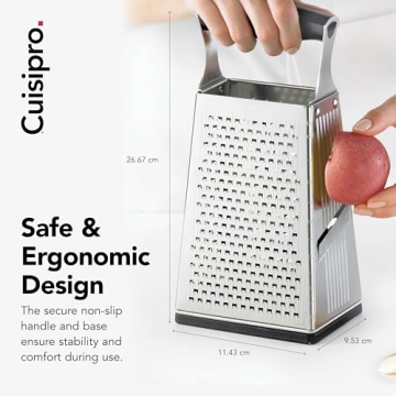 Cuisipro 4 Sided Box Grater for Ultimate Cooking Efficiency