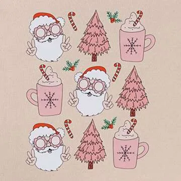 SOFEON Women Christmas Sweatshirt Cute Santa Graphic Pullover