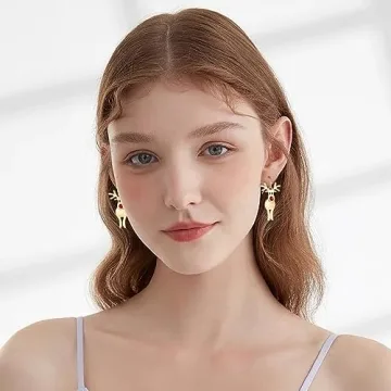 ENSKEFEN Christmas Reindeer Earrings Cute Holiday Jewelry