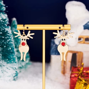 ENSKEFEN Christmas Reindeer Earrings Cute Holiday Jewelry