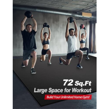 TanMana Extra Large 72 Sq.Ft Exercise Mat for Home Gym