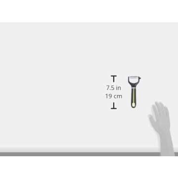 Amazon Basics Straight Blade Y-Peeler with Protective Cover, Soft Grip Handle, Black