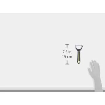 Amazon Basics Straight Blade Y-Peeler with Protective Cover, Soft Grip Handle, Black