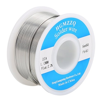 HGMZZQ 60/40 Tin Lead Solder Wire with Rosin for Superior Electrical Soldering, 0.039 inch-0.22lbs (...