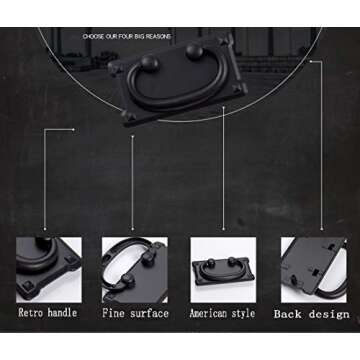 2pcs Vintage Antique Bronze Drawer Ring Pull Handles Knobs Hardware for Dresser Cabinet Door Furnitu...