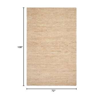 SAFAVIEH Natural Fiber Collection Area Rug - 6' x 9', Natural, Handmade Jute, Ideal for High Traffic...