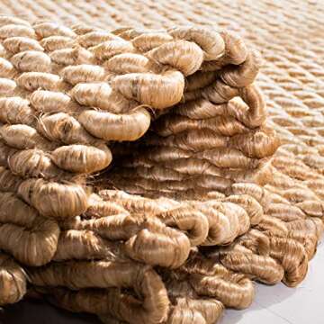 SAFAVIEH Natural Fiber Collection Area Rug - 6' x 9', Natural, Handmade Jute, Ideal for High Traffic Areas in Living Room, Bedroom (NF459A)